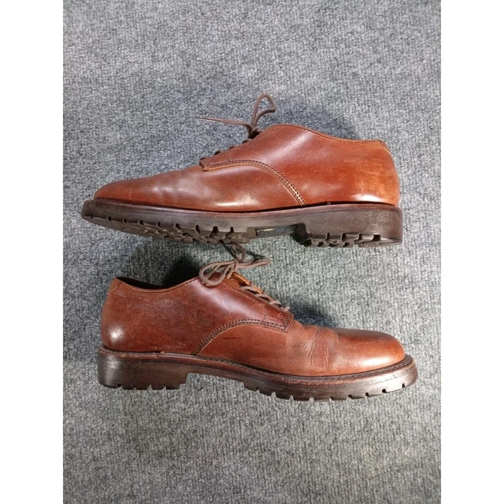 Polo Ralph Lauren Men's Brown Leather Lace Up Oxford Shoes Lug Sole Size 9D